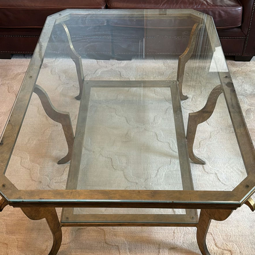 Vintage glass coffee table with metal frame - image 6 of 6