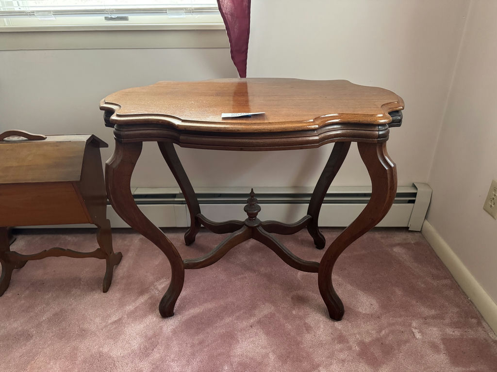 Vintage French Louis XV Style Carved Side Table with matching pedestal stand - image 1 of 4