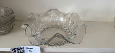 Glass Serving Bowl and Three Glass Bowls - Image 1 of 3