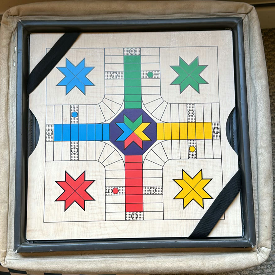 Upholstered Storage Ottoman With Multi-Game Board Set - image 6 of 7