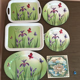 Plastic Floral Serving Trays, Plates, Oval Platter, and Decorative Tile - thumbnail 1 of 4