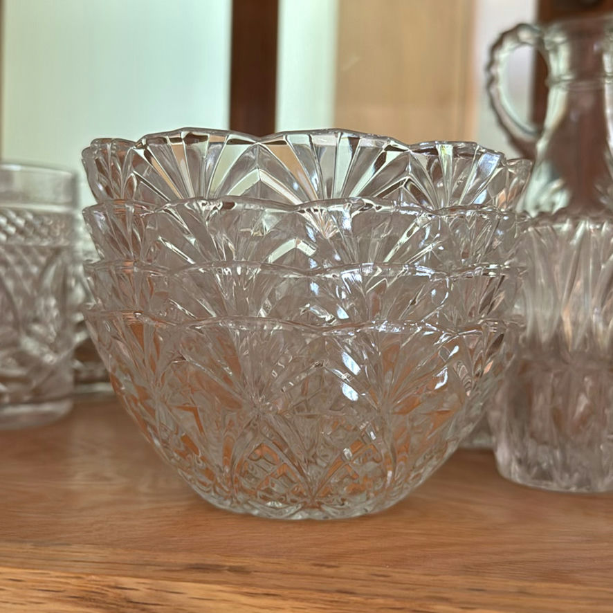 Assorted Cut Glass Bowls, Glassware, Vase, and Pitcher - image 2 of 3