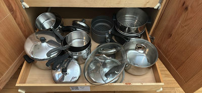 Stainless Steel Pots, Saucepans, and Lids Set - Image 1 of 4