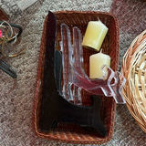 Assorted Home Decor Items Including Baskets, Candle Holders, and Crystal Marbles - thumbnail 6 of 8