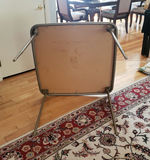 Metal-framed square table with wood-grain top - thumbnail 2 of 3
