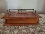 Tall wooden dresser with lamp and vintage jewelry box - thumbnail 3 of 4