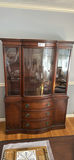 Wooden Display Cabinet with Decorative Trays, Basket, and Glass Plates - thumbnail 2 of 3