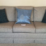 Gray/Brown Fabric Sofa with Cushions and Throw Pillows - thumbnail 1 of 4