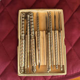 Assorted Glass Serving Dishes, Metal Picks, Ceramic Pitcher, and Card Set - thumbnail 5 of 6