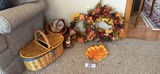 Autumn Wreaths, Decorative Leaf Dish, and Wicker Baskets - thumbnail 1 of 8