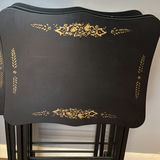 ARTEX Black Folding Tables with Gold Floral Design - thumbnail 3 of 4
