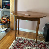 Wooden Drop-Leaf Table and Ceramic Table Lamp - thumbnail 5 of 6