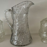 Lead Crystal Pitcher and Two Lidded Jars - thumbnail 3 of 5