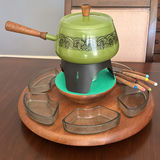 Fondue Pot Set with Stand, Glass Bowls, and Forks - thumbnail 3 of 3