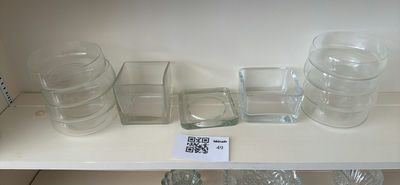 Assorted Clear Glass Bowls and Square Containers - Image 1 of 3