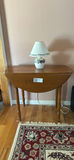 Wooden Drop-Leaf Table and Ceramic Table Lamp - thumbnail 1 of 6