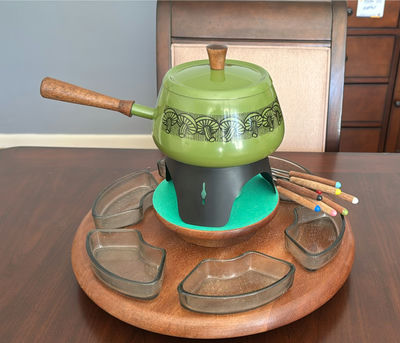 Fondue Pot Set with Stand, Glass Bowls, and Forks - Image 1 of 3