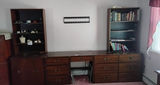 Wooden Wall Unit with Bookcases and Desk - thumbnail 1 of 3