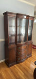 Wooden Display Cabinet with Decorative Trays, Basket, and Glass Plates - thumbnail 1 of 3