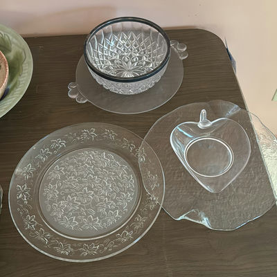 Assorted Glass Serving Dishes and Plates - Image 1 of 7