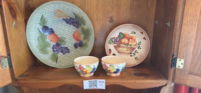 Five-Piece Ceramic Fruit-Decorated Dish Set - Image 1 of 8