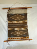 Vintage Woven wall hanging & rosewood inlay plaque from India. - thumbnail 3 of 6