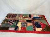 Antique silk patchwork quilt with embroidery. - thumbnail 12 of 14