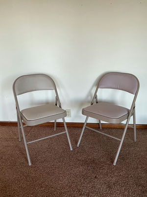 Two Folding Chairs and a Folding Table - Image 1 of 4