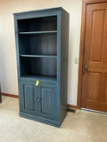 Blue cabinet with open shelving and lower cupboard - thumbnail 1 of 4