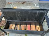 Black outdoor storage bench. - thumbnail 2 of 3