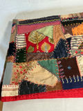 Antique silk patchwork quilt with embroidery. - thumbnail 10 of 14