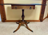 2 Mahogany pedestal table with drop leaves and drawer - thumbnail 4 of 8