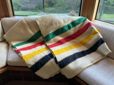 Two Whitney Point striped wool blankets. - Image 1 of 7