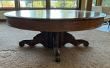 Round wooden coffee table with pedestal base - thumbnail 2 of 5