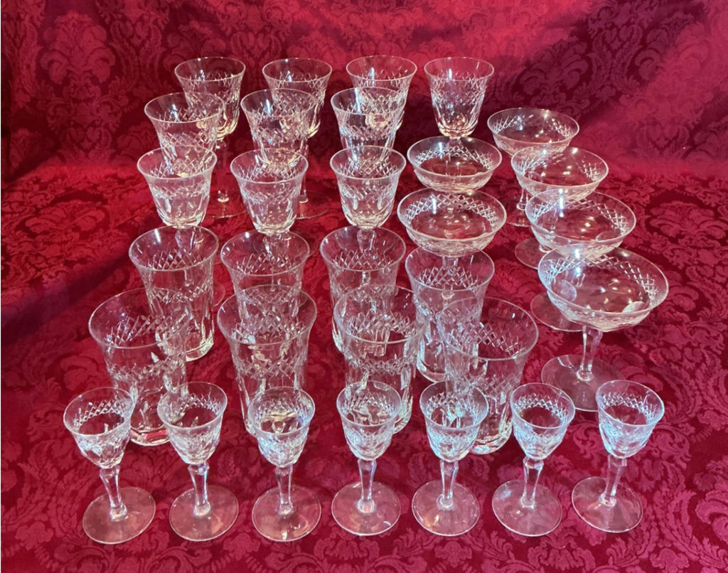 Vintage German Crystal stemware set (champagne flutes and coupe glasses) - image 1 of 6