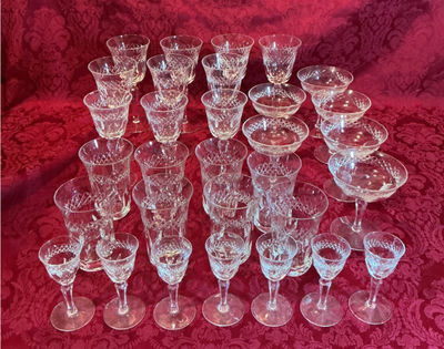Vintage German Crystal stemware set (champagne flutes and coupe glasses) - Image 1 of 6