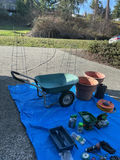 Gardening tools and equipment with wheelbarrow and pots - thumbnail 8 of 8