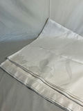 Vintage white embroidered linen tablecloth with lace trim and matching napkins - thumbnail 5 of 5