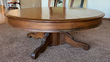 Round wooden coffee table with pedestal base - thumbnail 3 of 5