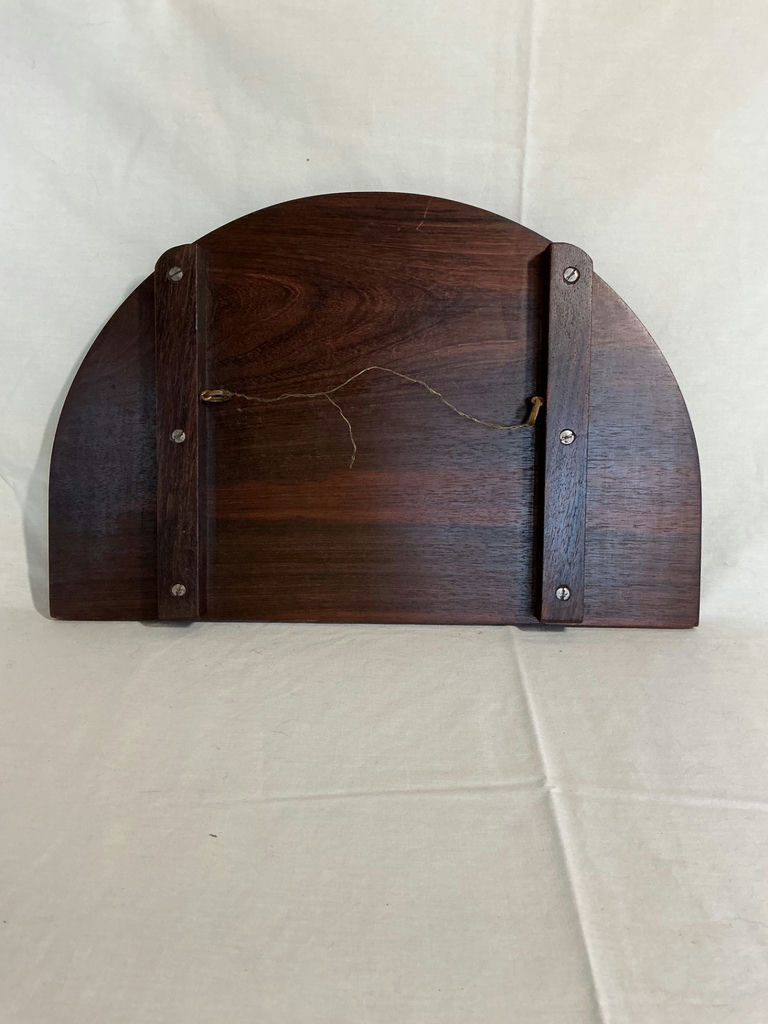 Vintage Woven wall hanging & rosewood inlay plaque from India. - image 6 of 6