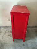 Red painted five-drawer dresser - thumbnail 4 of 4