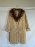 Vintage Shearling tea length coat with mink collar. - thumbnail 1 of 5