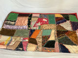 Antique silk patchwork quilt with embroidery. - thumbnail 5 of 14
