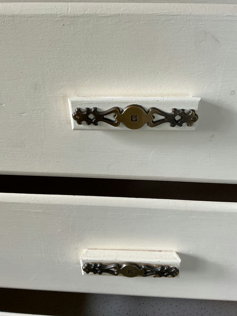 White wooden five-drawer dresser. - image 4 of 4