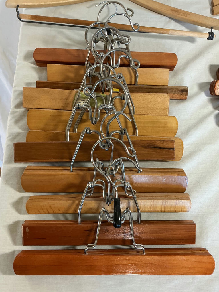 Assorted wooden clothes hangers - image 2 of 5
