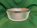 Vintage Crystal Bowl With Silver Rim - thumbnail 1 of 3