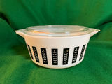 vintage 1961 Pyrex Gourmet "Black Leaf" 2.5 Quart Casserole Dish - thumbnail 1 of 3