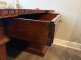 Antique wooden desk with multiple drawers - thumbnail 5 of 9