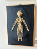 Chinese framed metal-lace figure with coin-dress - thumbnail 1 of 5