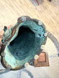 Bronze Chinese scholar with scroll on a carved wooden stand - thumbnail 9 of 11